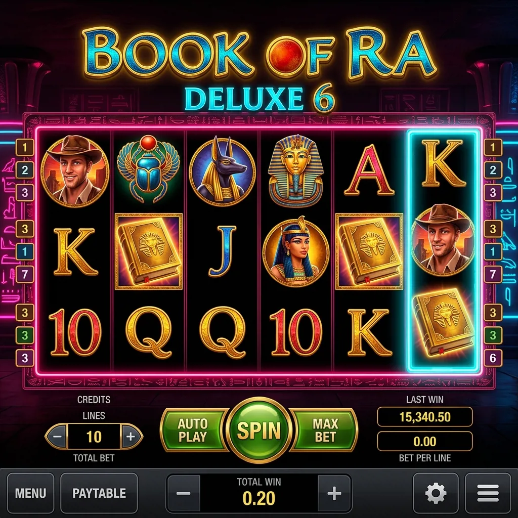 Book of Ra Deluxe 6 с шестым барабаном и увеличенными выплатами