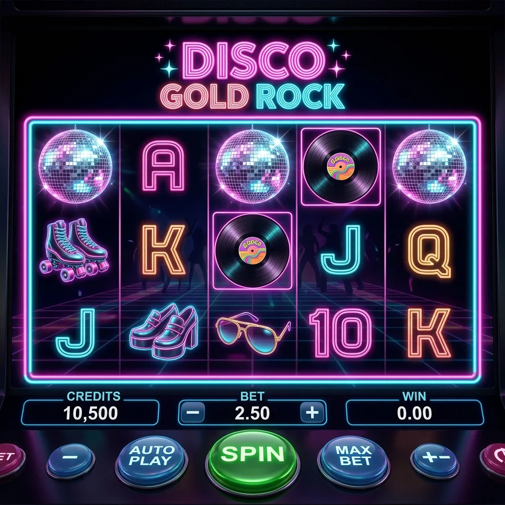 Тематический слот Disco Gold Rock в стиле ретро-диско