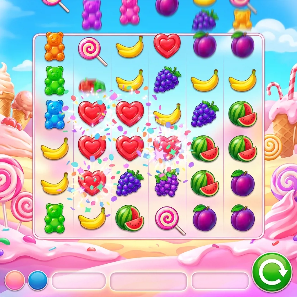 Конфетный слот Sweet Bonanza с механикой оплаты кластерами